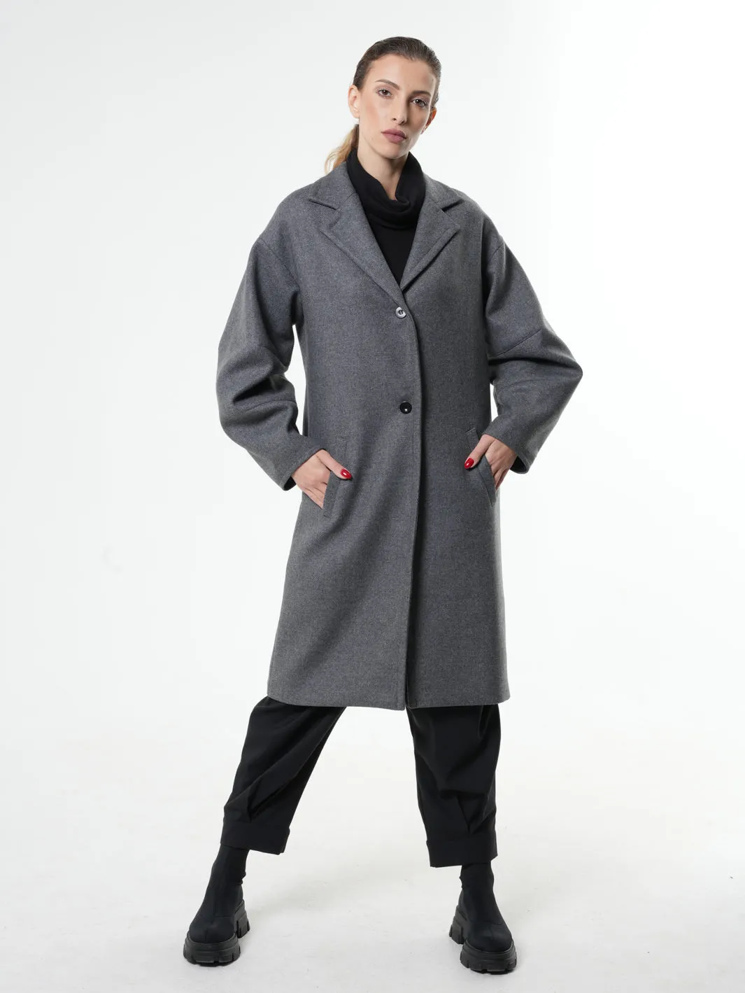 Long Gray Wool Coat