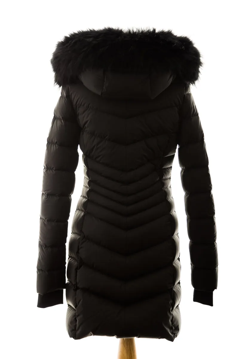 Malefica Down Parka with Fur Trim