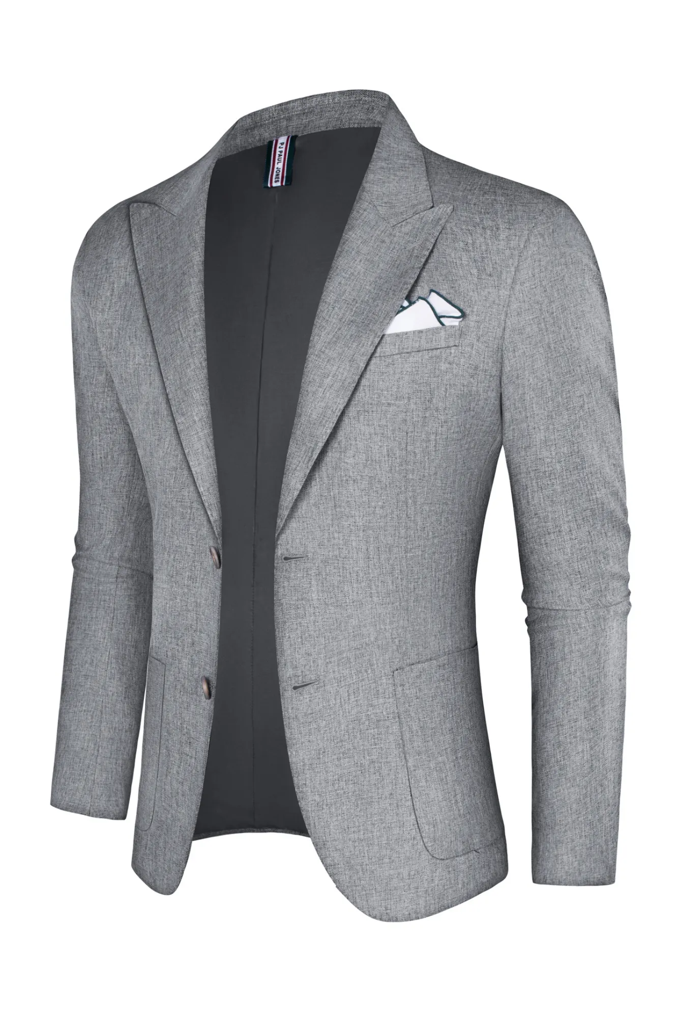 Men Back Slit Blazer Coat Casual Peak Lapel Two-Button Suit Coat