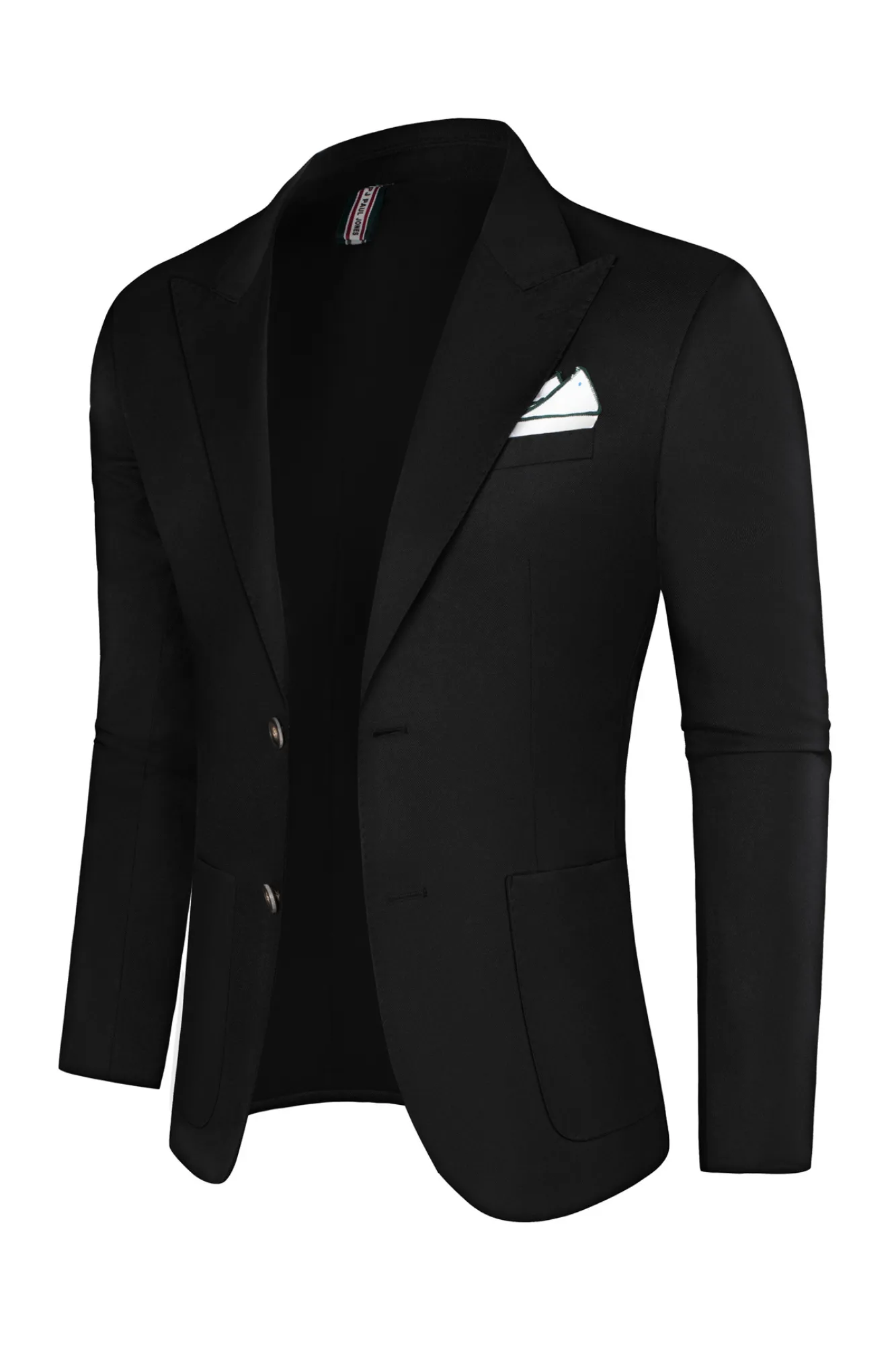 Men Back Slit Blazer Coat Casual Peak Lapel Two-Button Suit Coat