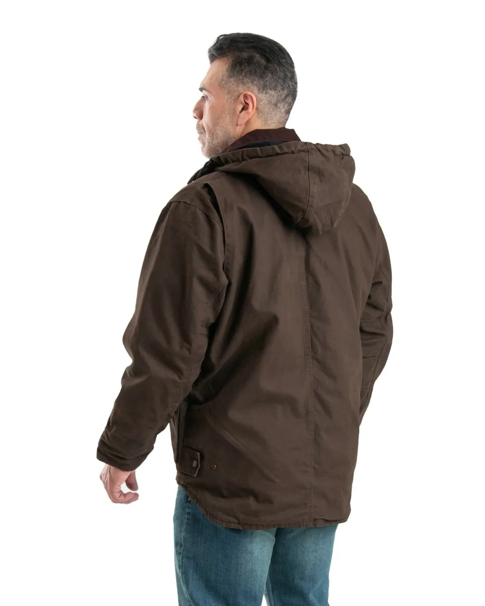 Men's Washed Duck Zip-Off Hooded Work Coat