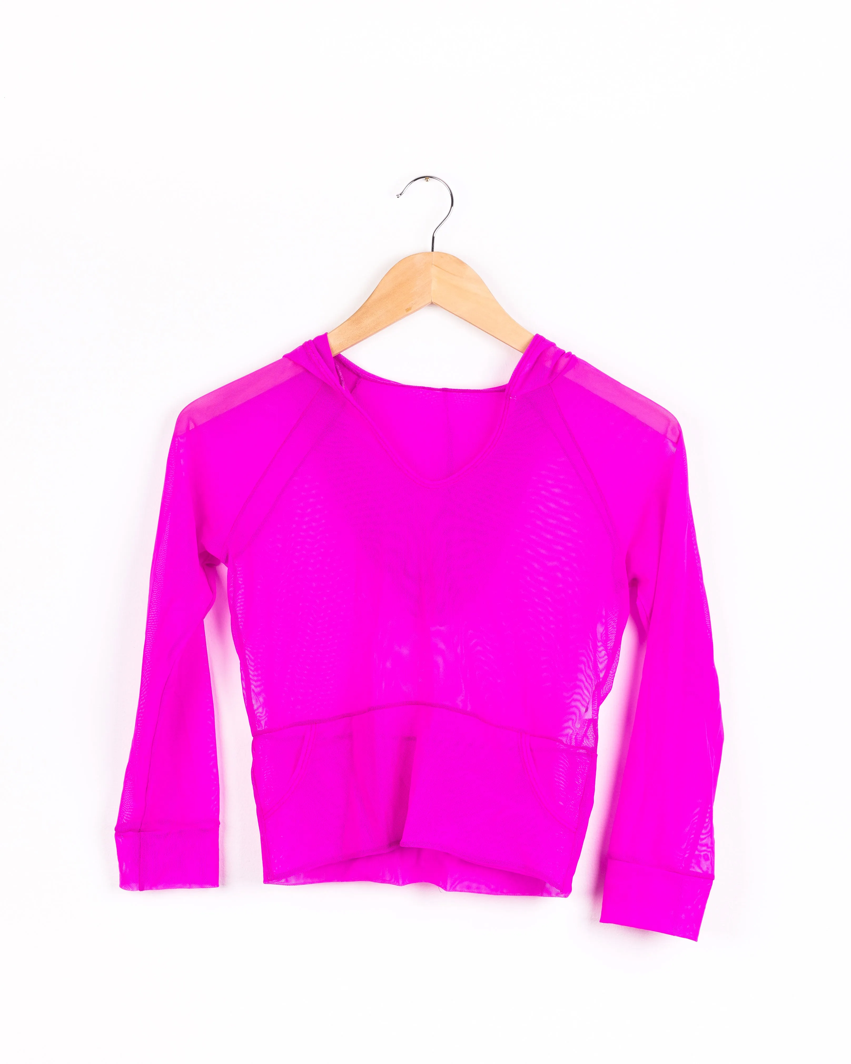 Mesh Hoodie Fucsia