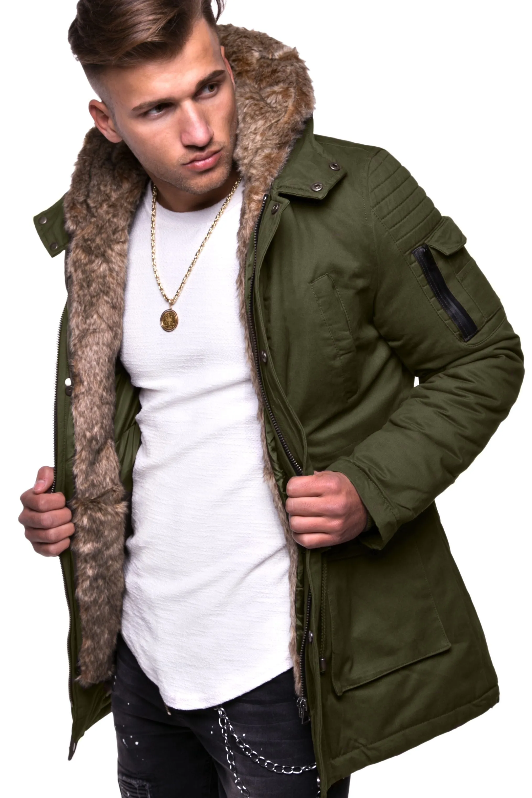 Parka Jacke Khaki 7109