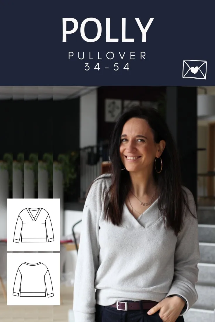 Polly - Pullover mit V-Ausschnitt (Papierschnittmuster)