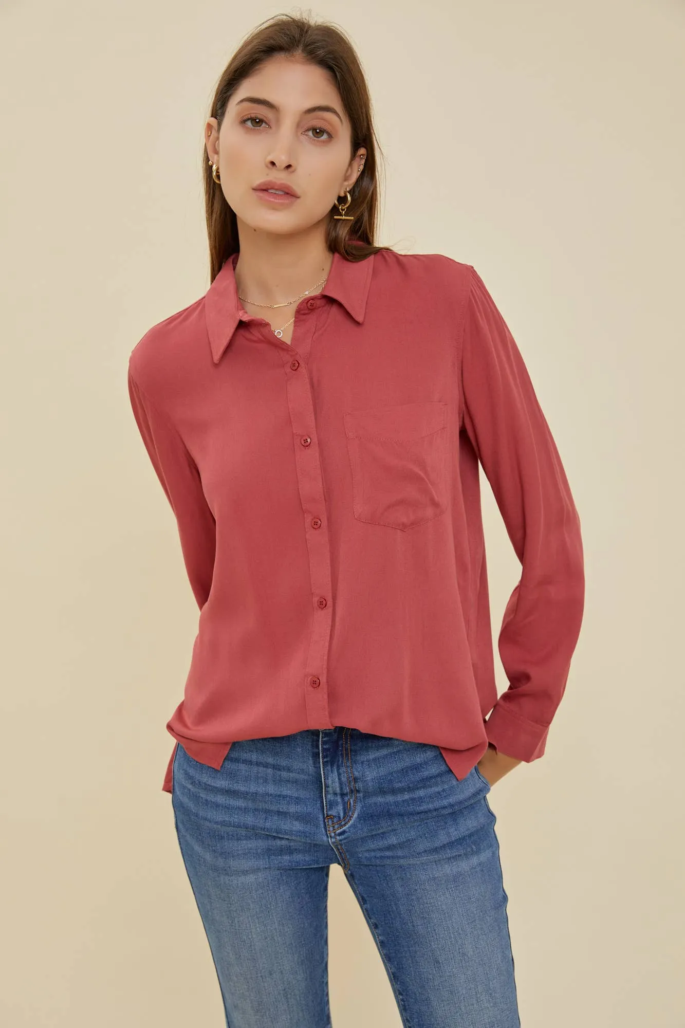 RAYON BUTTON DOWN CLASSIC SHIRT