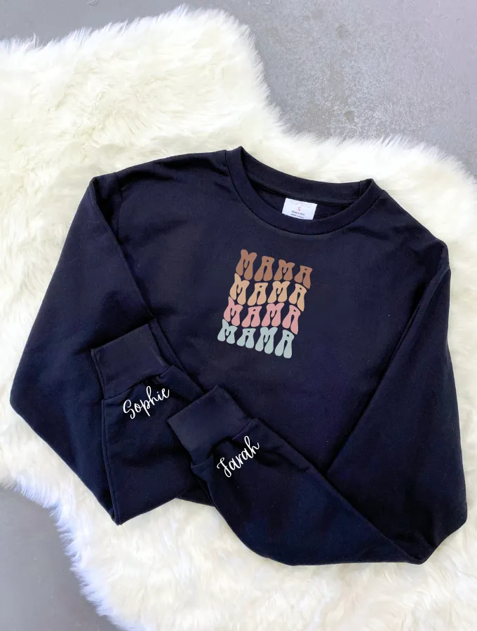 RETRO MAMA SWEATER - BLACK