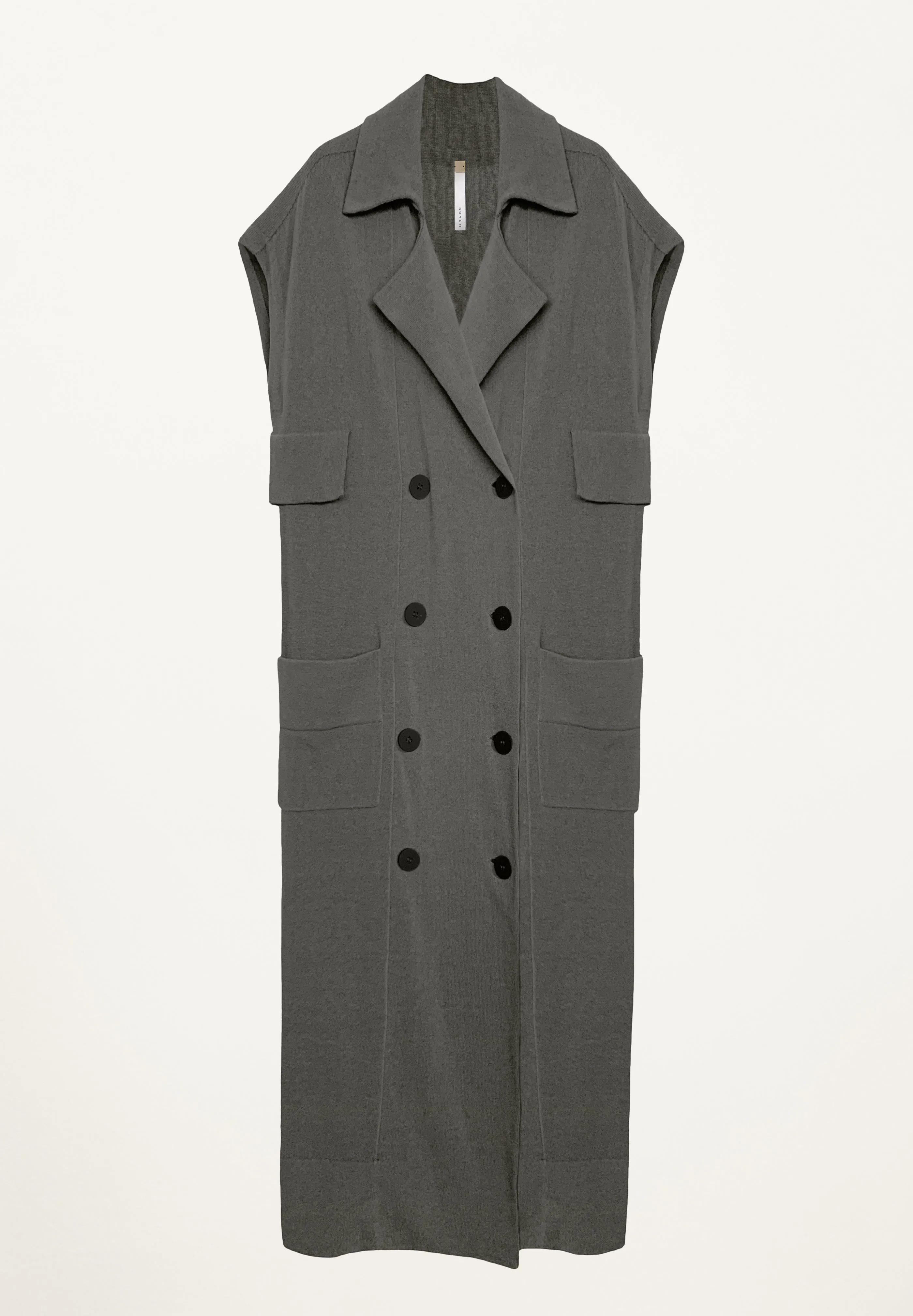 Sleeveless Trench in Pewter