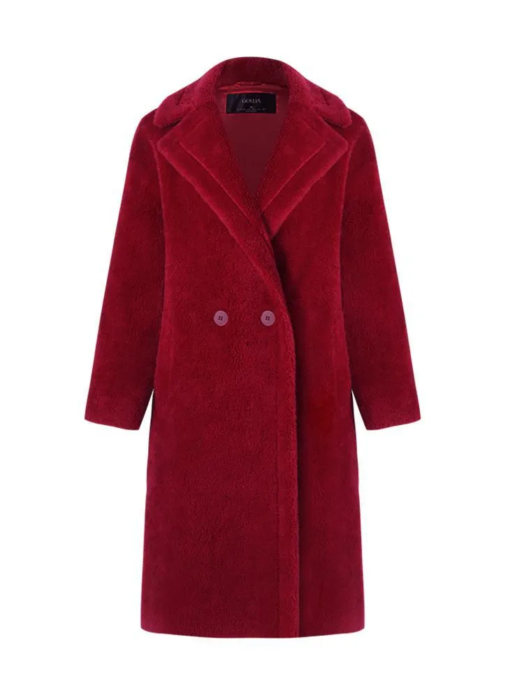 Teddy Lamb Wool Lapel Oversized Coat