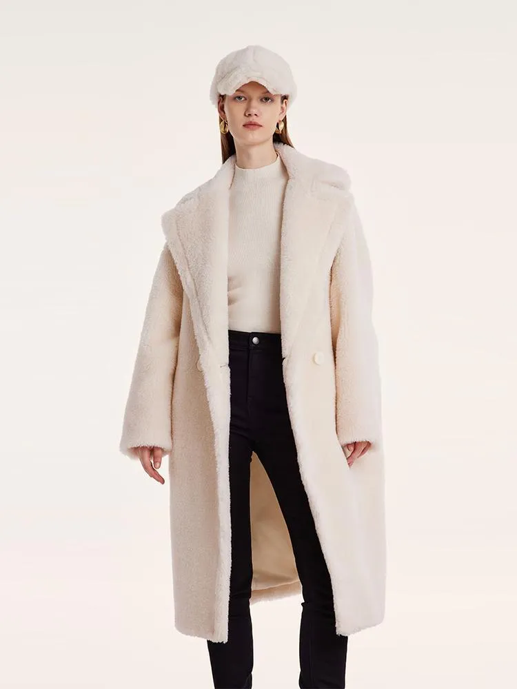 Teddy Lamb Wool Lapel Oversized Coat