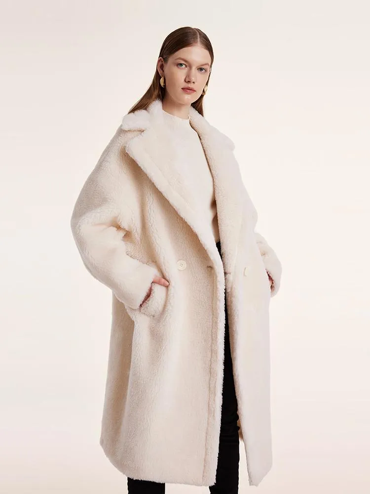 Teddy Lamb Wool Lapel Oversized Coat