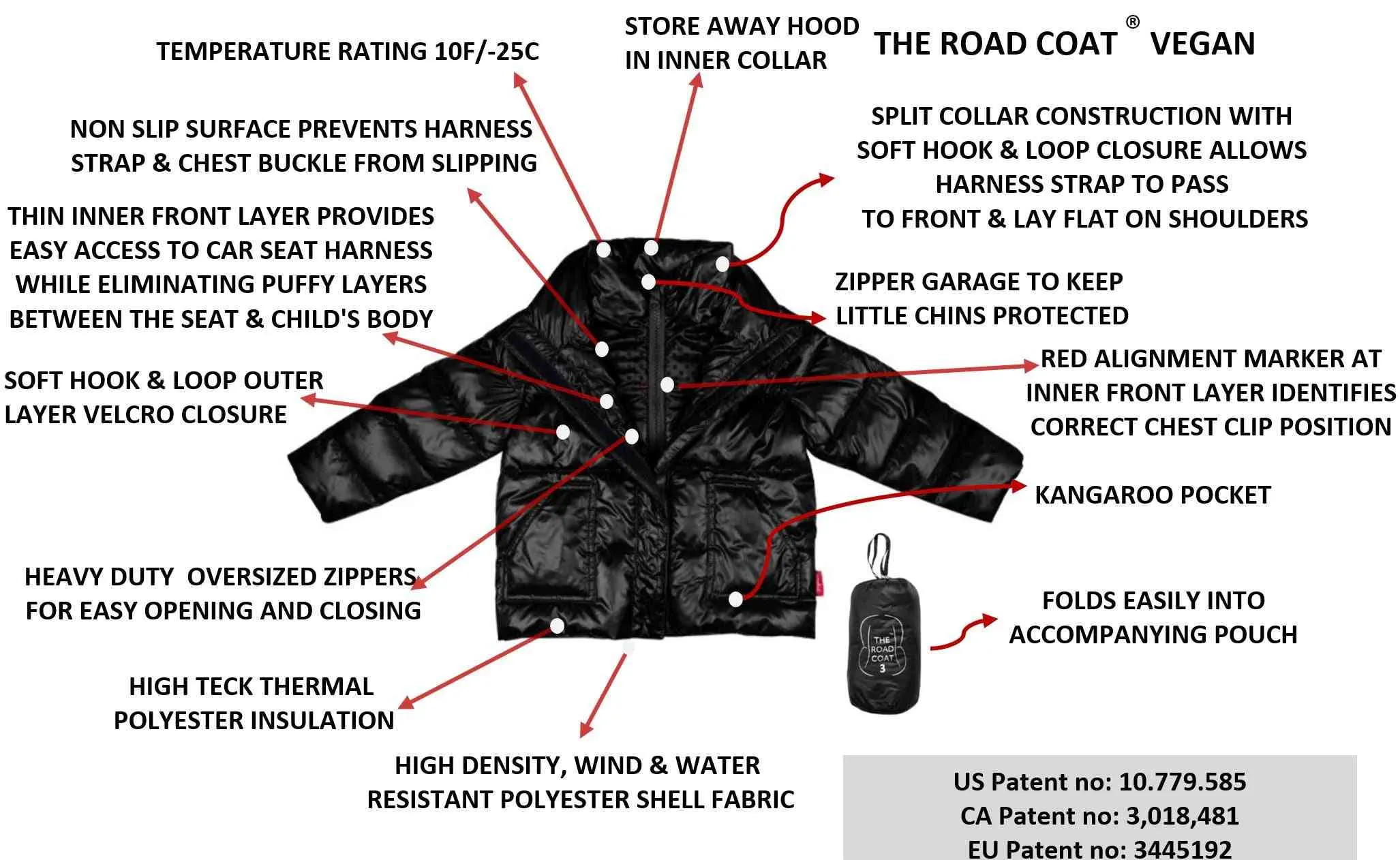 The Road Coat Vegan - Black