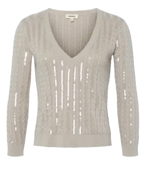 Trinity Sequin Pullover in Pale Neutral