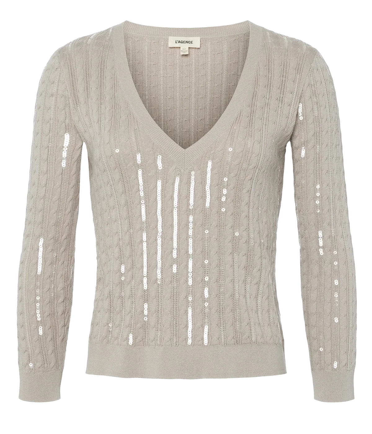 Trinity Sequin Pullover in Pale Neutral