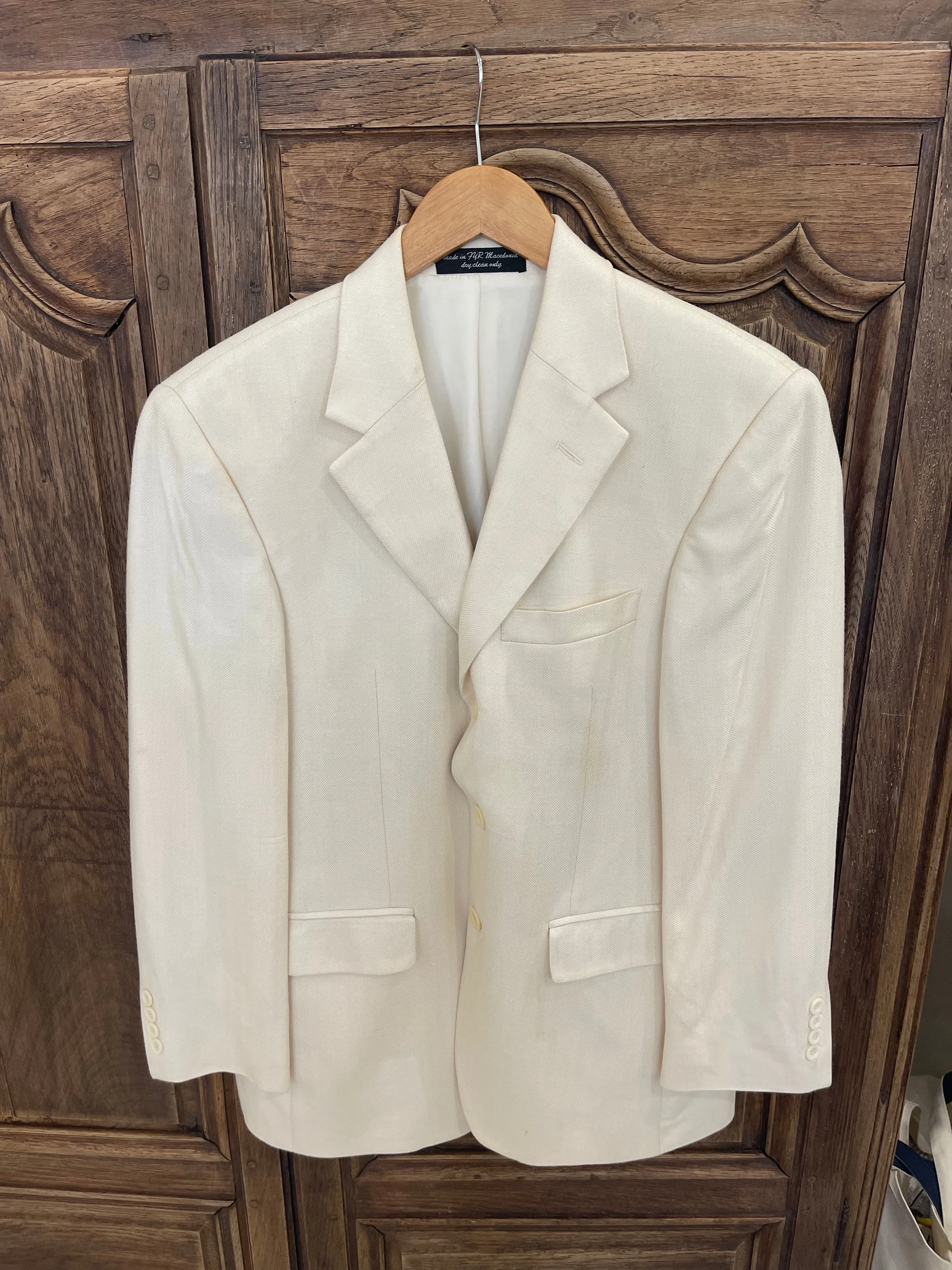 Vintage cream silk blazer