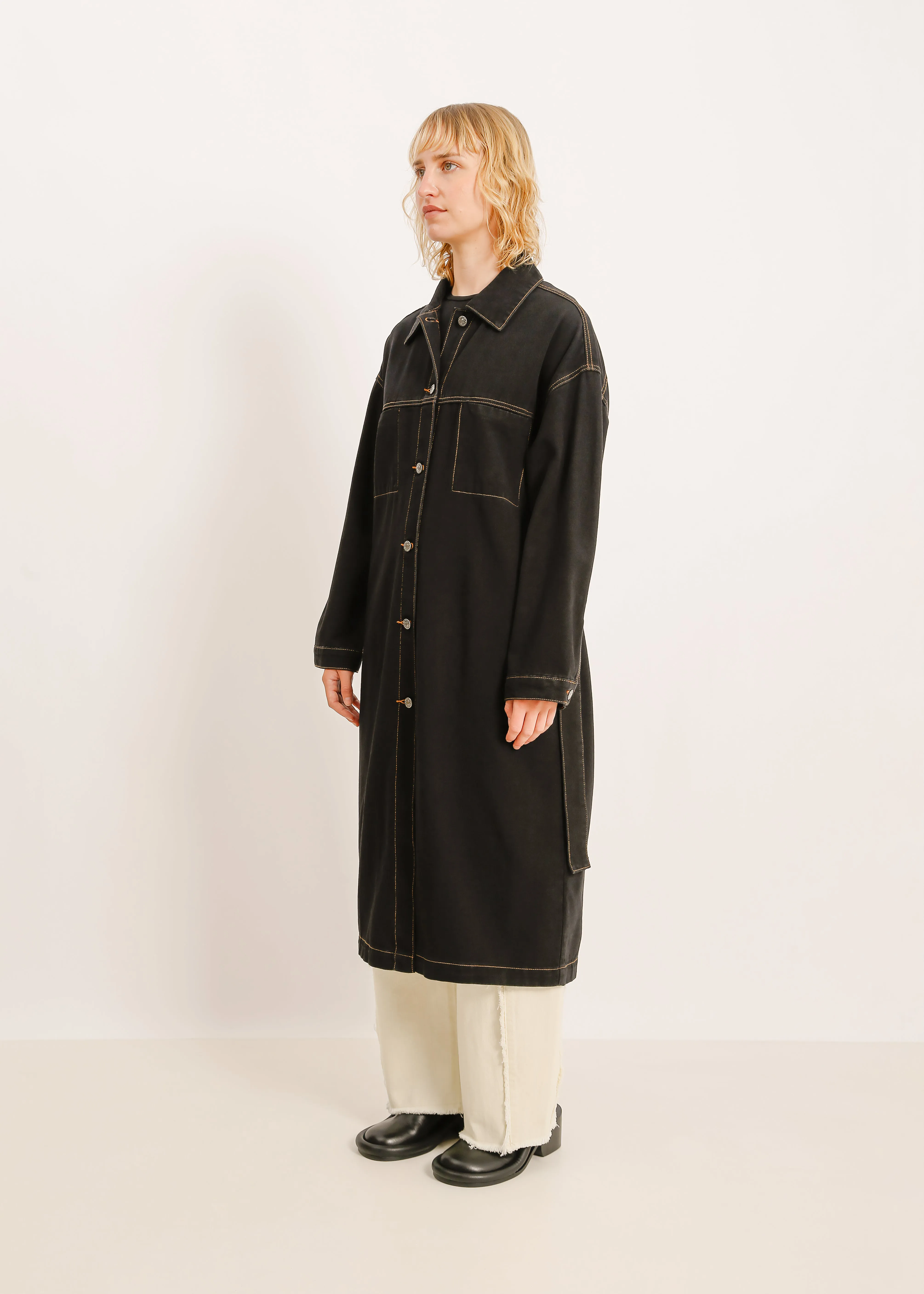 W24 | CRUZ DENIM TRENCH / BLACK