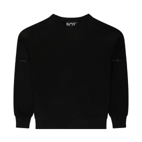 ZIPPED UP SWEATSHIRT - BLACK